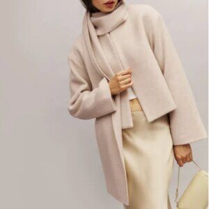 Reformation Porter Cropped Jacket Cream - Size XS